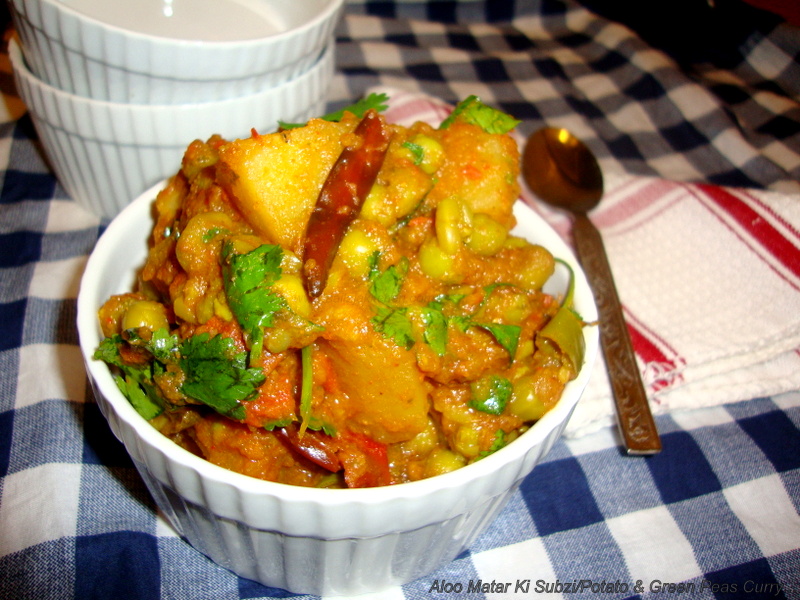 Sailaja Kitchen...A site for all food lovers! Aloo Matar ki Subzi