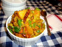 Aloo Matar ki Subzi recipe/ Potato and Green Pea Curry recipe - A Side Dish For Roti (no onion no garlic recipe)