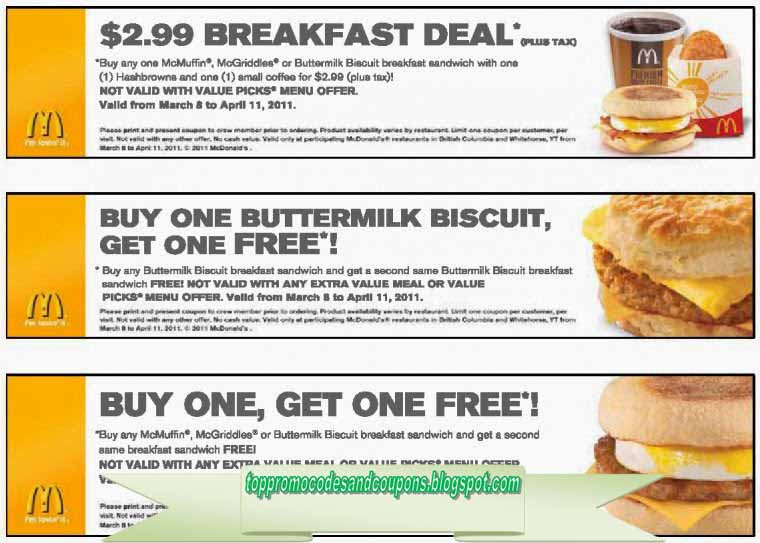 Free Promo Codes and Coupons 2023 Mcdonalds Coupons