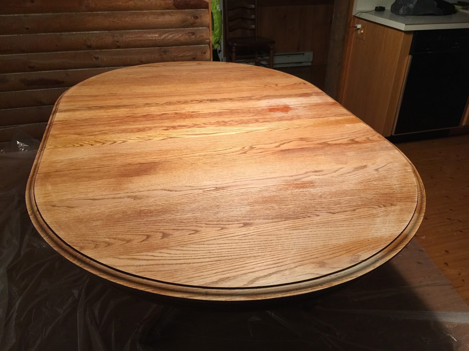 Eclectic Breakfast Refinishing An Oak Table Top