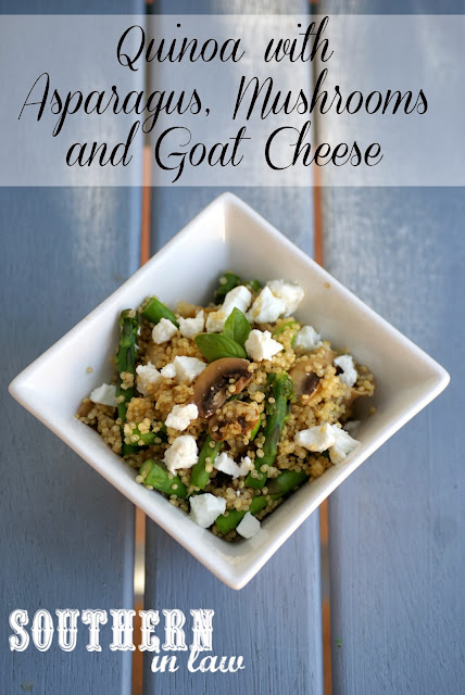Healthy Vegetarian Main - Quinoa with Asparagus, Mushrooms and Goat Cheese Recipe