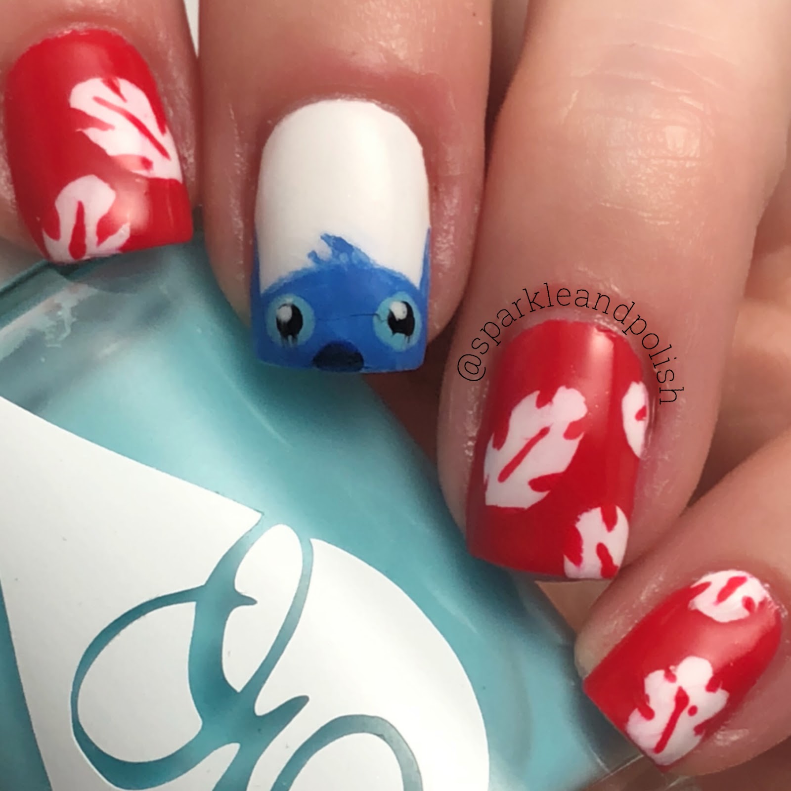 A Little Sparkle and Polish: Lilo and Stitch Nail Art