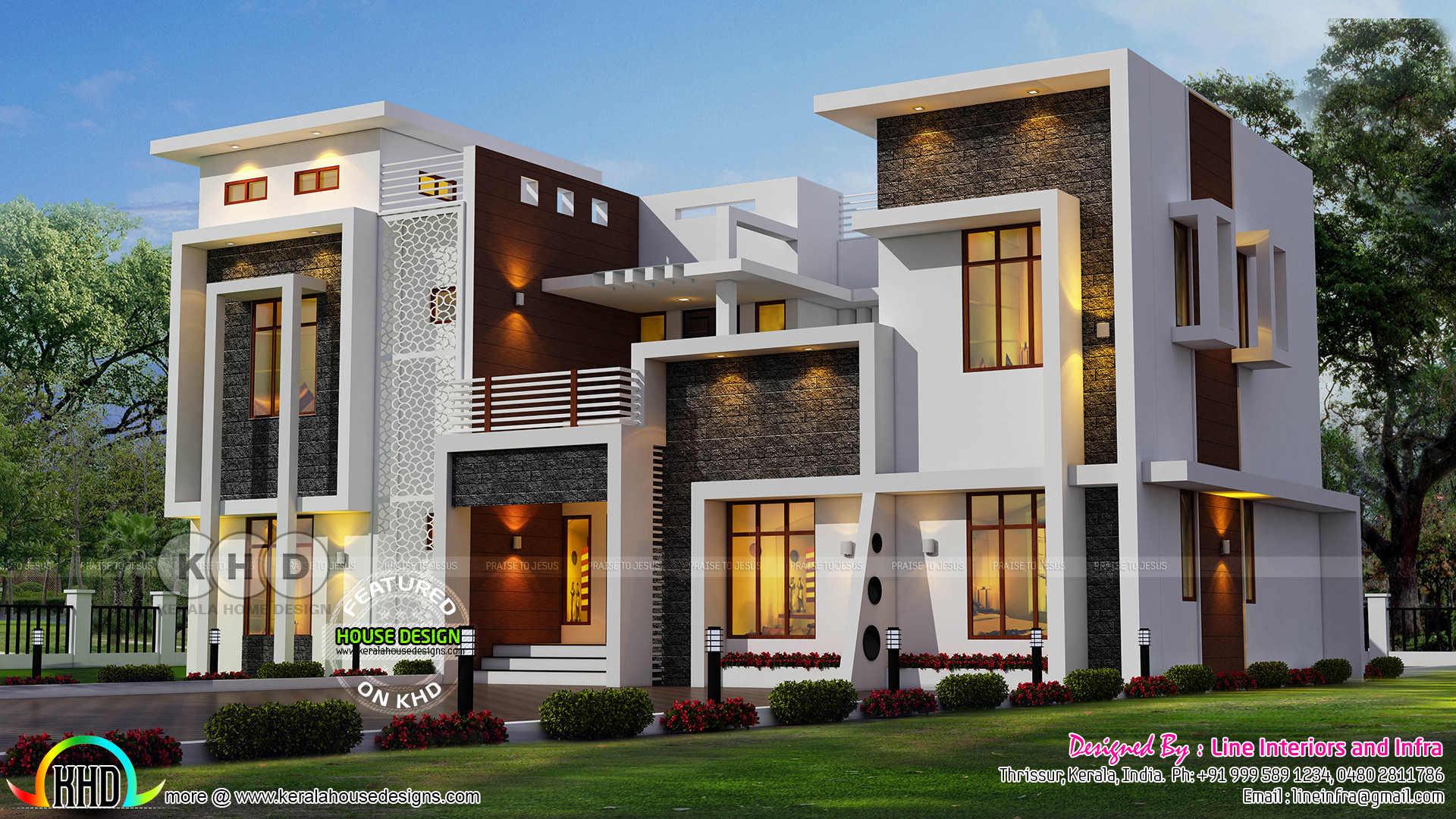 Luxurious modern contemporary Kerala home design Kerala 