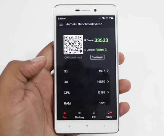 Xiaomi Redmi 3 Antutu Benchmark Score