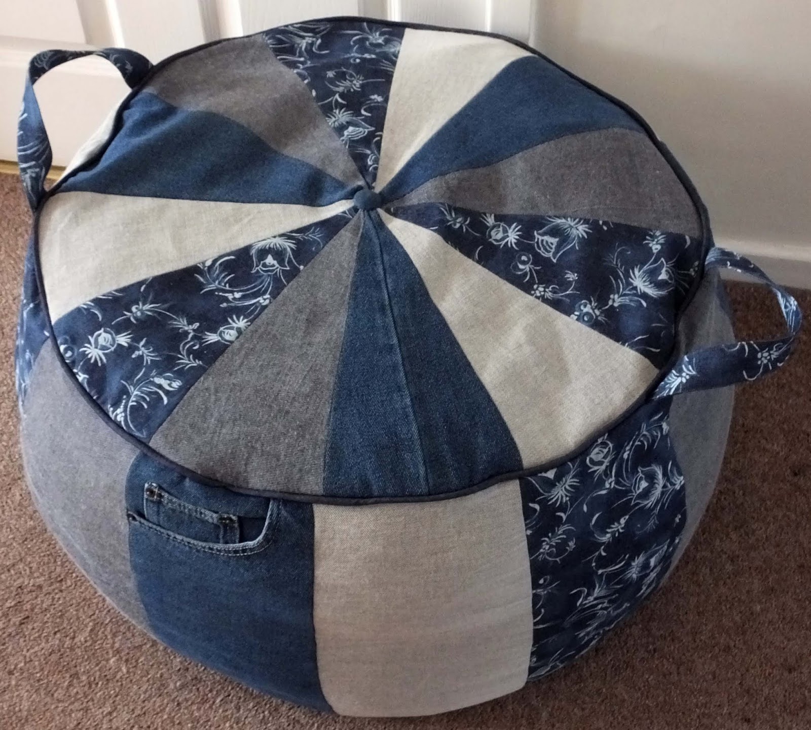 Closet Case Denim Floor Pouf