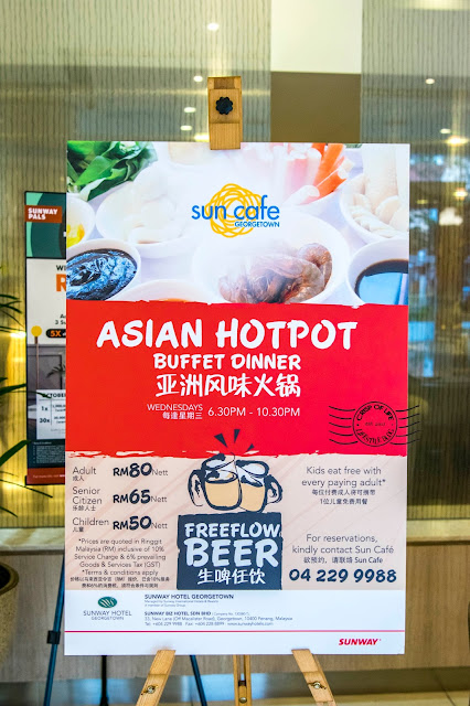 Asian Hotpot Buffet Dinner & Free Flow Beer @ Sunway Hotel, Georgetown, Penang