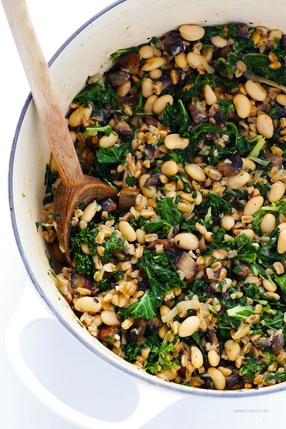 Creamy Farro with White Beans and Kale News Healthy Vegan Recipes