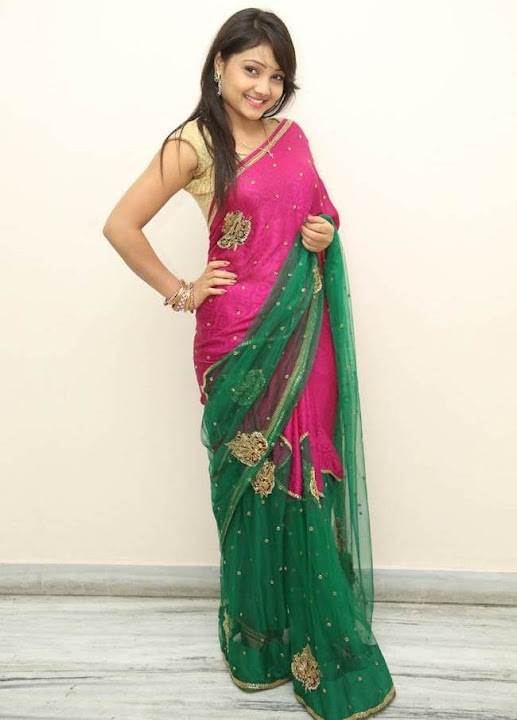 Telugu Actress Priyanka Sexy Stills In Pink Saree