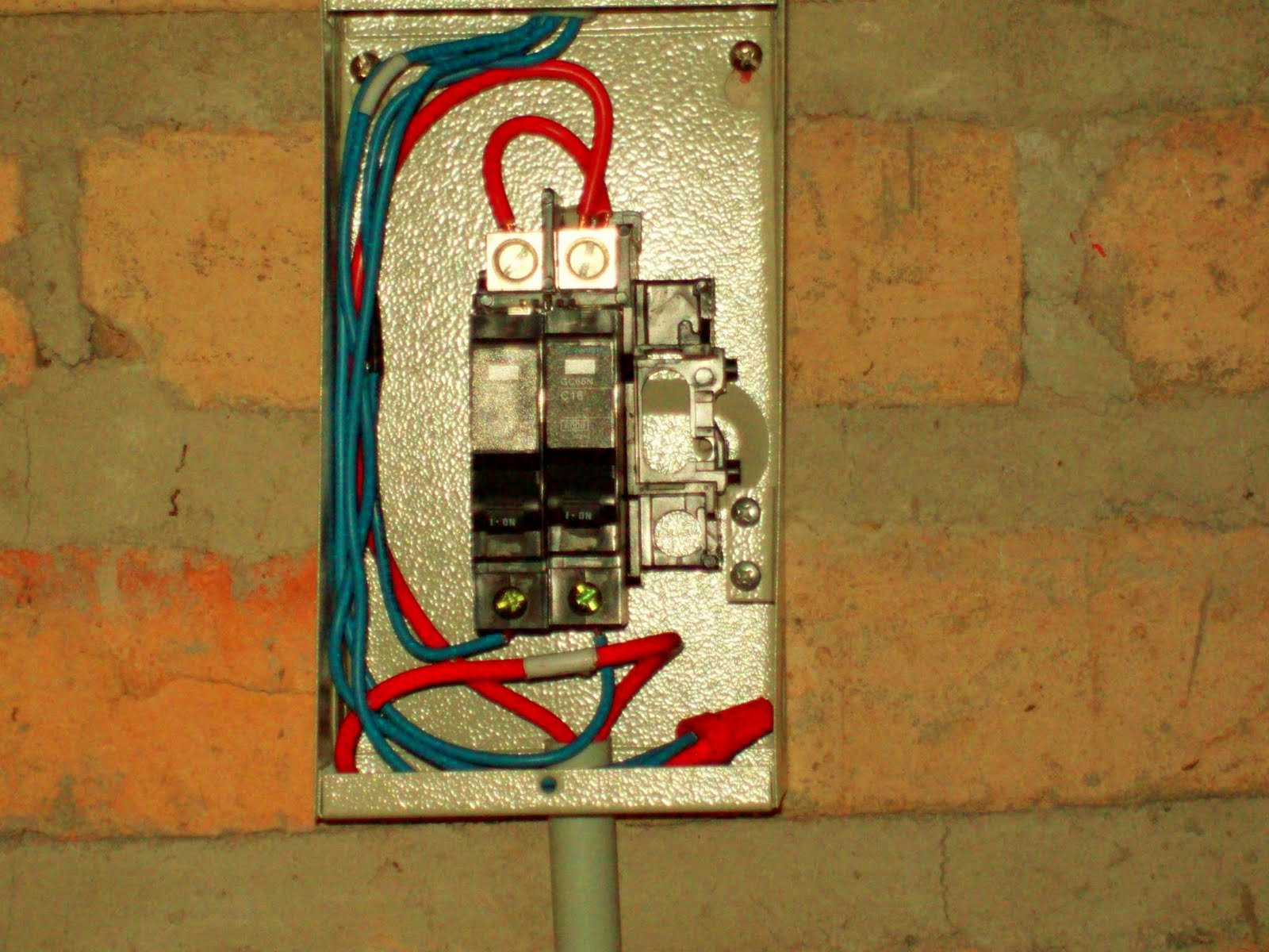There are some major differences in wiring techniques between here and the U.S., as you can see by the picture of the sub panel.