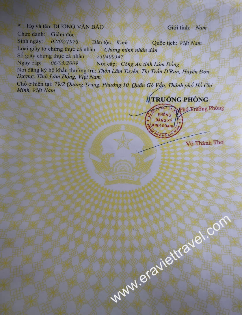 Giấy phép kinh doanh trang 2