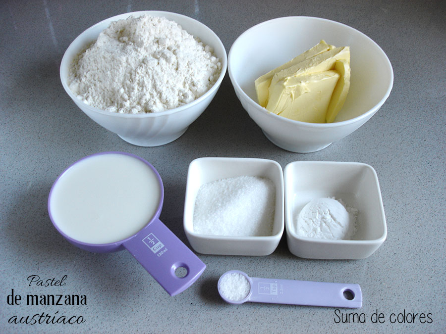 Ingredientes Masa quebrada - Pastel manzana austriaco