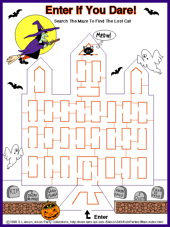 8 Medium Halloween Maze Printable