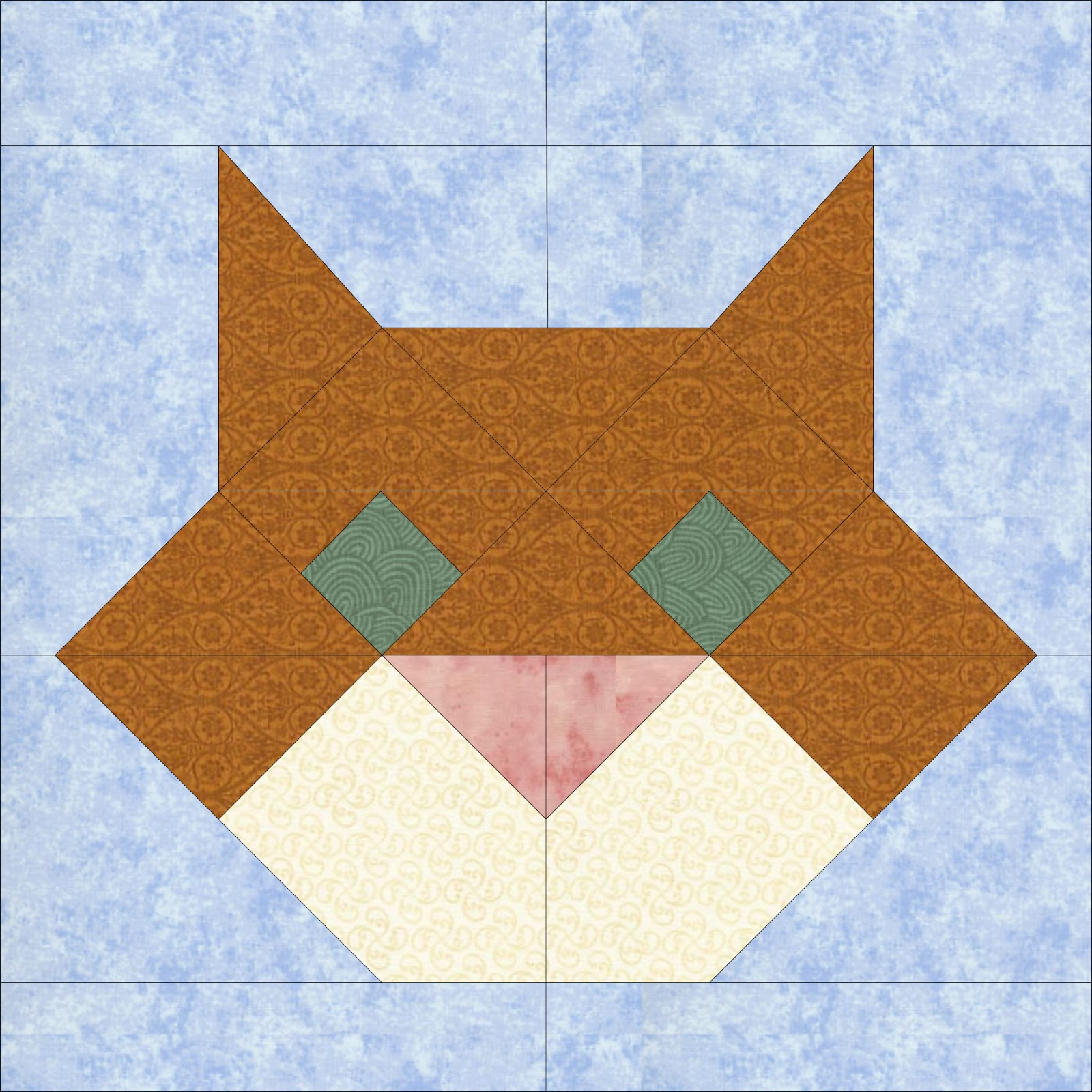 Quilting Buttercup The Cat Block Design
