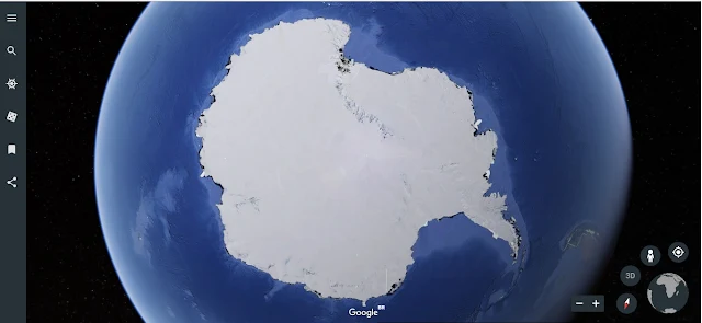 Imagem da Antártida no Google Earth