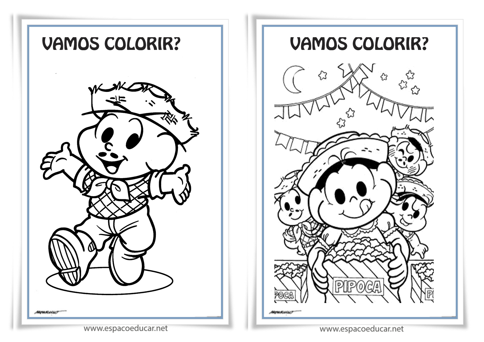 Desenhos para Colorir Festa Junina Turma da Mônica pdf