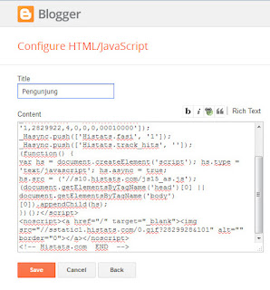 Postingan ini merupakan UPDATE dari postingan sebelumnya tentang  Cara Daftar Histats Terbaru 2017: Cepat dan Mudah