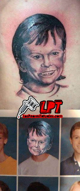 Tatuaje retrato de niño FAIL