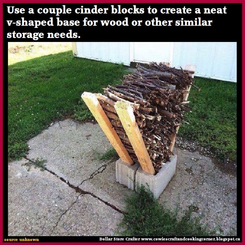 Dollar Store Crafter DIY Cinder Block Firewood Storage Center