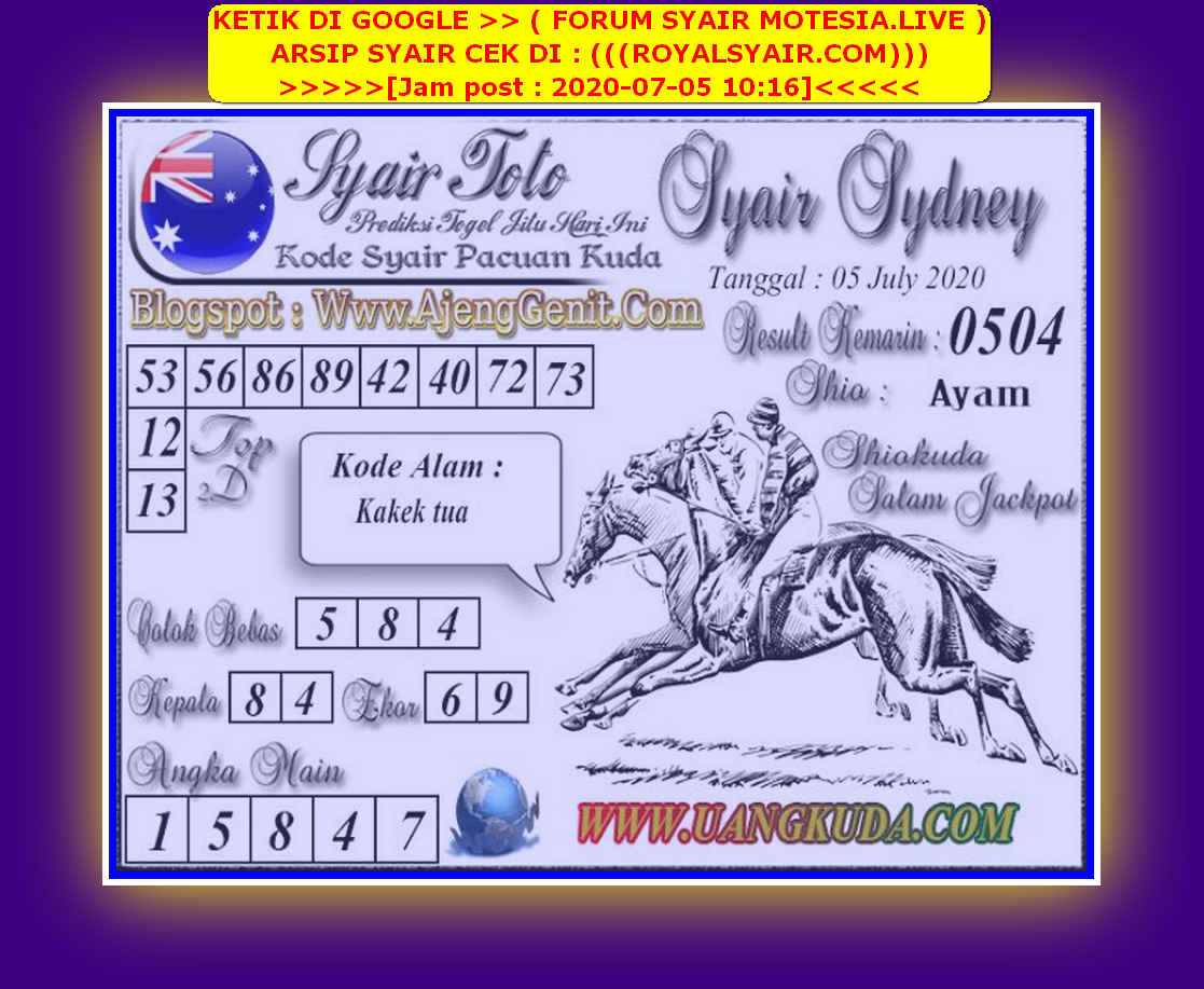 1 New Message Kode Syair Sydney 5 Juli 2020 Forum Syair Togel Hongkong Singapura Sydney