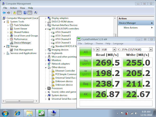 тест на Netac NT620 под Windows 7 в Fujitsu Lifebook AH530 без драйвери
