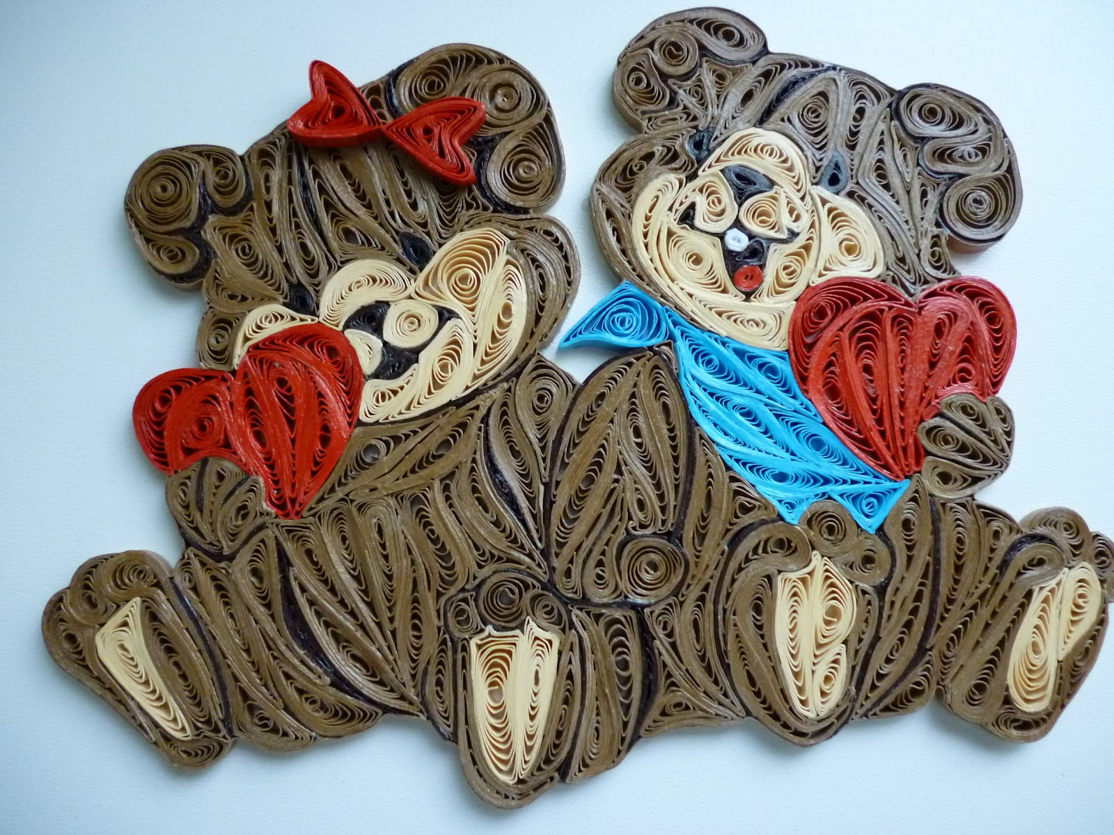 Papírvilág quilling macis tabló / quilled picture with teddy bears