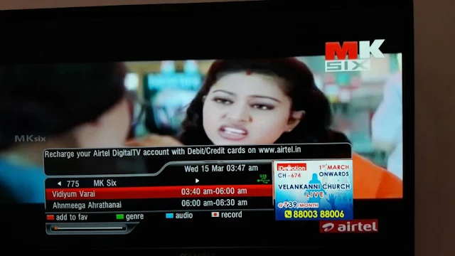 Airtel Digital TV added 4 New Tamil Channels