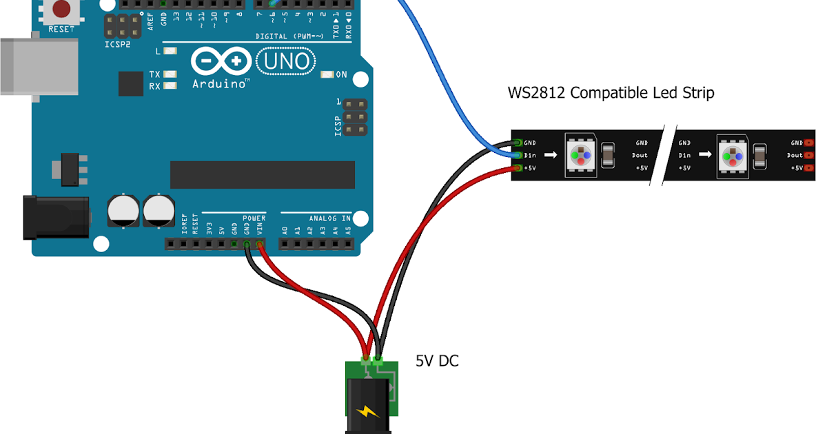Arduino led strip external power
