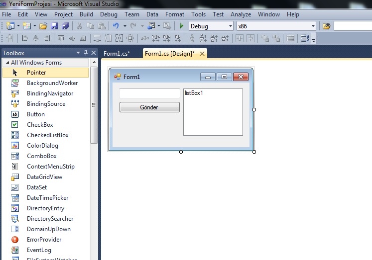 ergable: Visual Studio Form Projesi