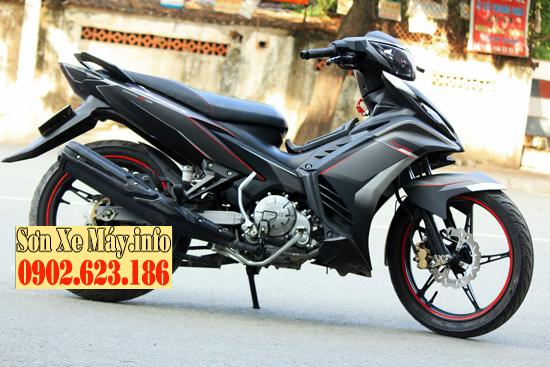 Sơn phối màu xe Exciter 2011 màu đen nhám Lamborghini