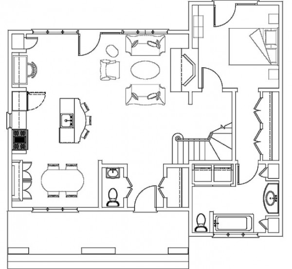 Decoraciones y Modernidades: Plano de hogar de dos pisos con 3 dormitorios