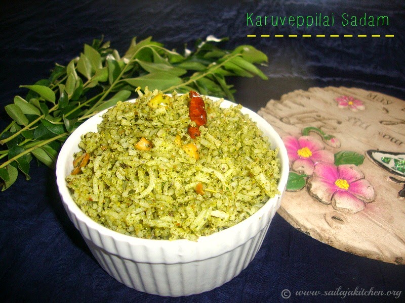 images for Curry Leaves Rice / Kariveppilai Rice / Karuveppilai Sadam Recipe / Karivepaku Annam Recipe 