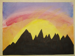 silhouette sunset watercolor silhouettes sharpie background miss young pen following