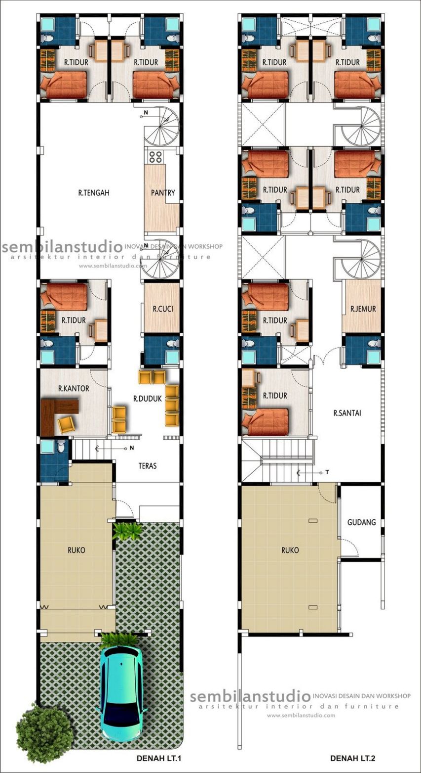 Desain Denah Rumah Lahan Sempit Menarik | ubuntard.com