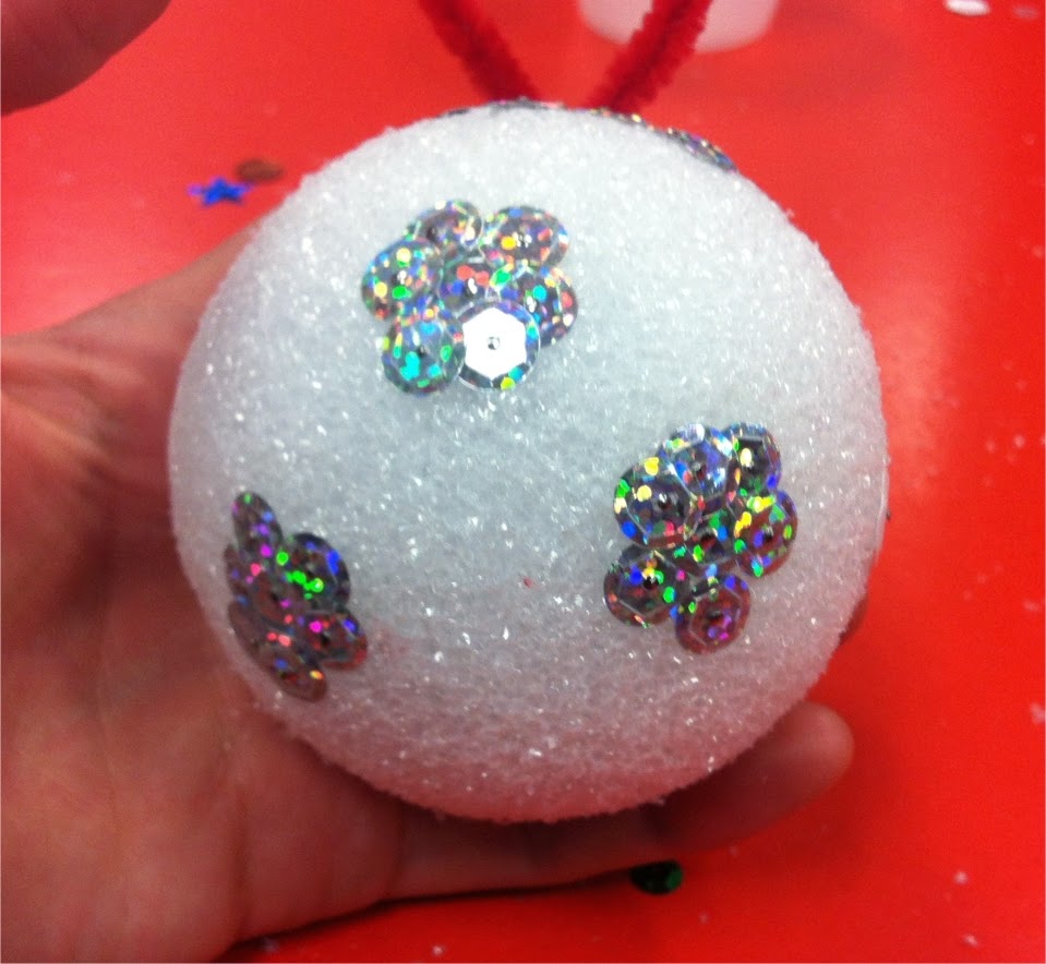 Easy Push Pin Styrofoam Ball Ornament