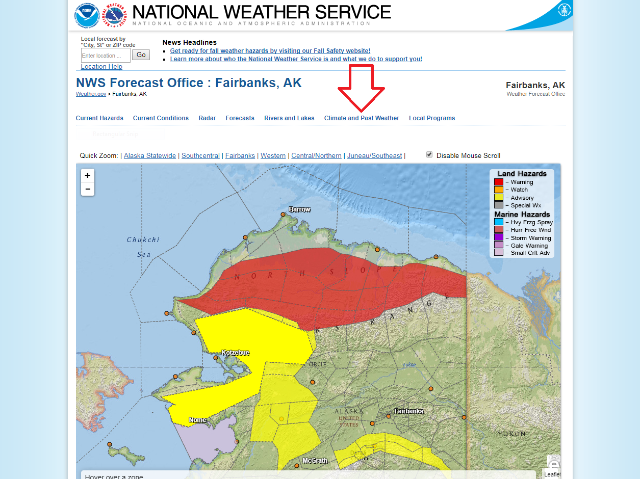 Since You Asked How can I find historical Alaskan weather?