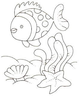Desenhos Para Pintar O Peixe e a Estrela Do Mar