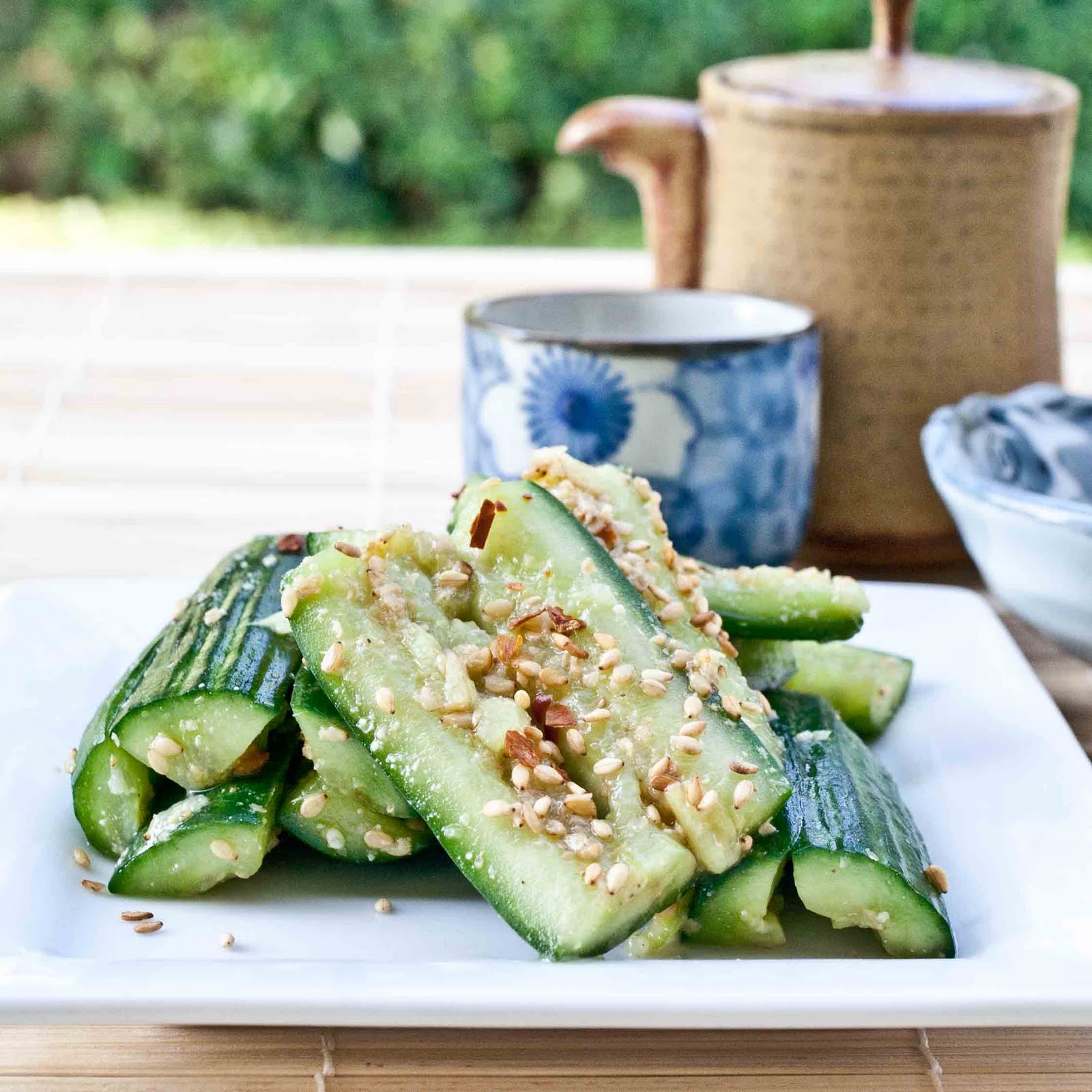 FOODjimoto: Japanese-Style Cucumbers with Sesame Seeds