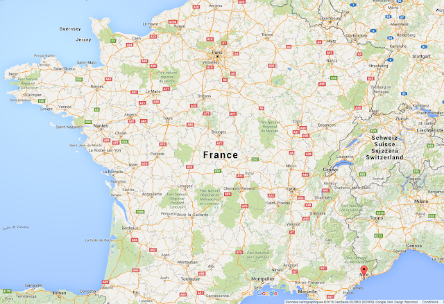 Carte de France avec Nice