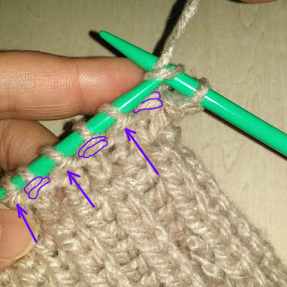 イギリスゴム編みの編み方, how to knit Brioche Stitch also called fisherans rib, 元宝针教程