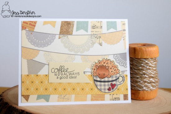 Coffee Card by Jess Gerstner featuring Newton's Nook Designs Hedgehog Hollow