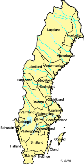 Karta över Sveriges Landskap Regionen | Karta över Sverige, Geografisk