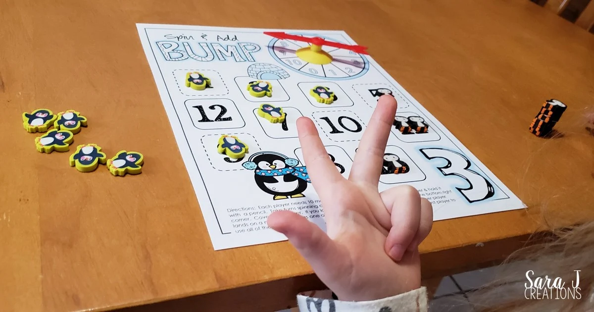 Penguin addition games are the perfect way to practice math facts for numbers up to 10. Easy print and play makes it ideal for kindergarten or first grade math centers. Grab your free printable games now!