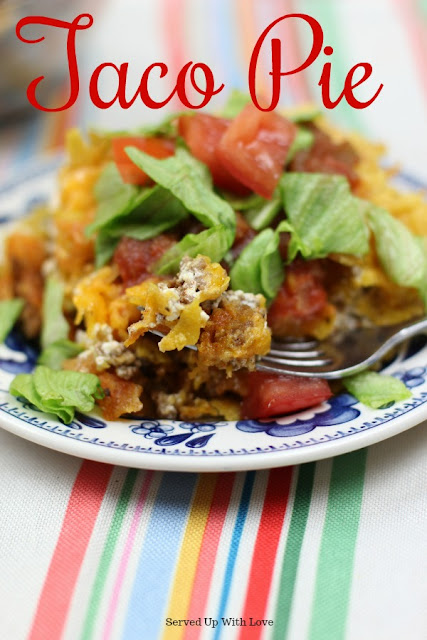 The most requested recipe at our house is this Taco Pie. Crescent rolls, corn chips, cheese, and all your favorite taco flavors in a family favorite casserole recipe. 