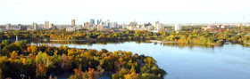 Downtown Regina from Across Wascana Lake in Autumn