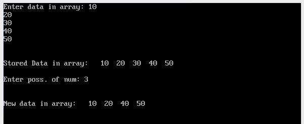 Write a Program to Delete an Array Element at Specific Position in C ...