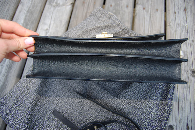 Black saffiano leather Loeffler Randall Rider satchel