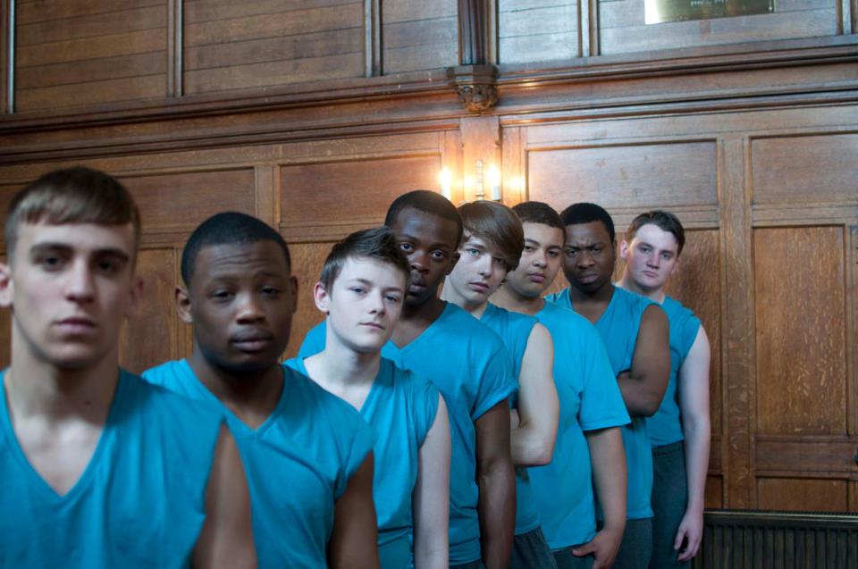 Teenager prison pool group