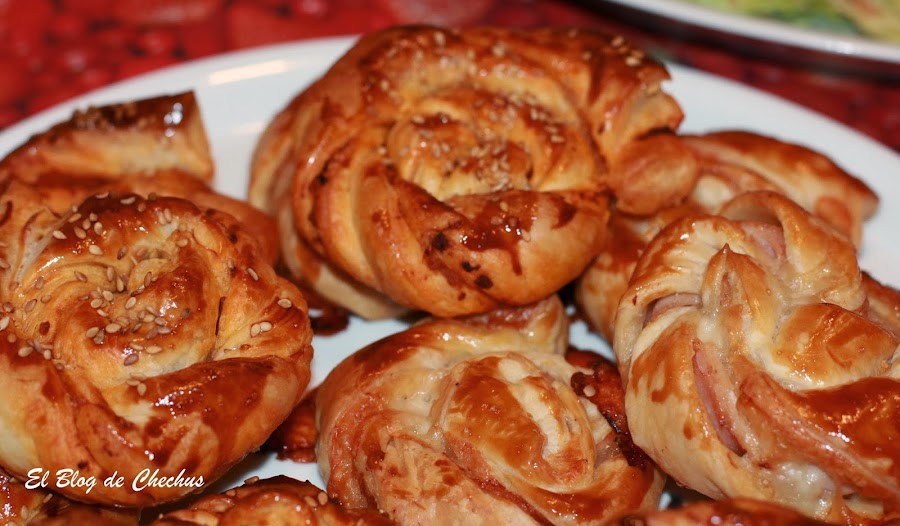 Caracolas de hojaldre, El Blog de Chechus, Chechus, Hojaldre, Entrantes, meriendas