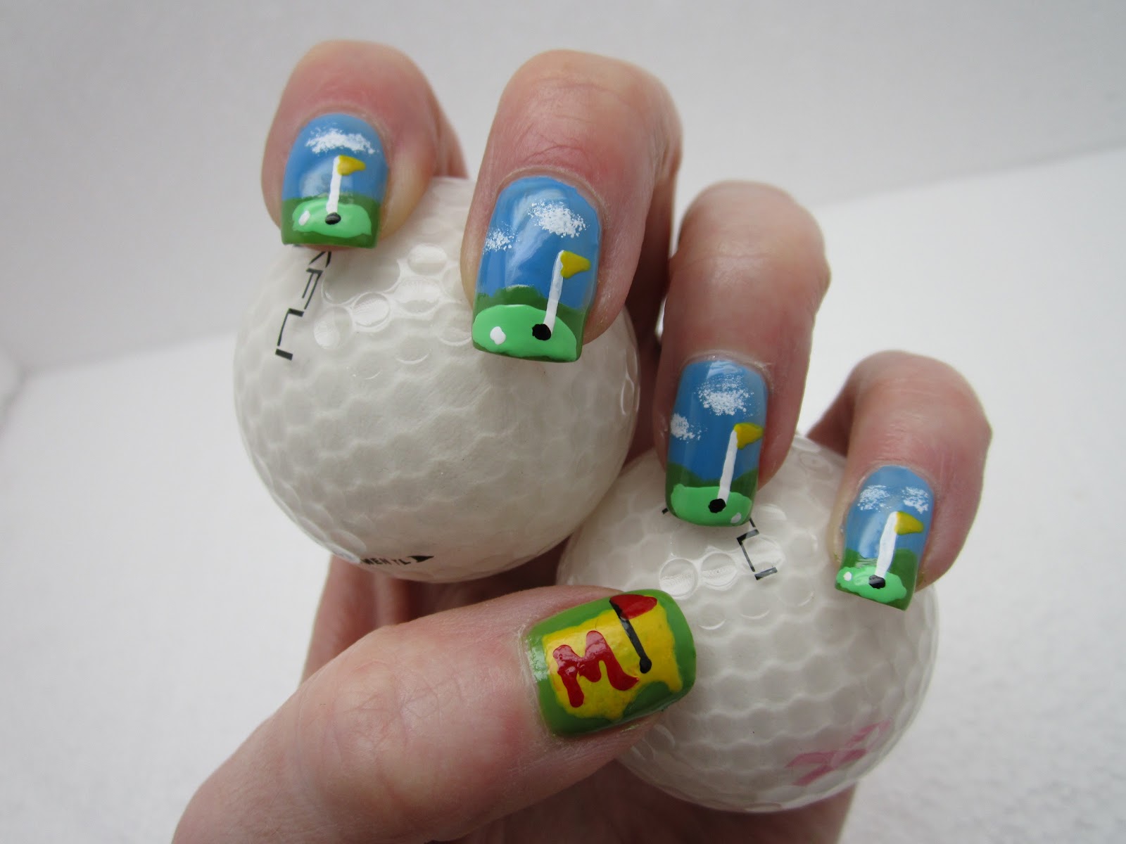 Creative Nail Design by Sue The Masters....Golf
