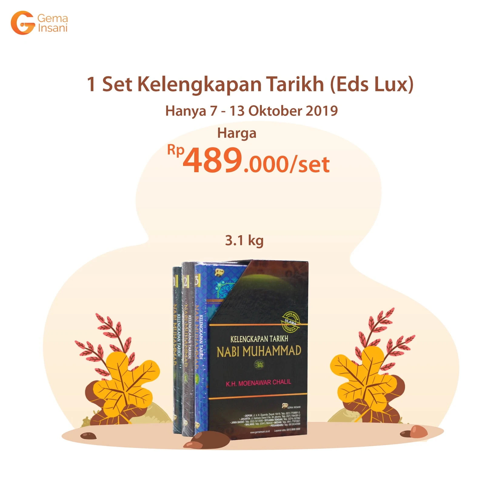 1 Set Kelengkapan Tarikh (Eds Lux) Nabi Muhammad S.A.W.